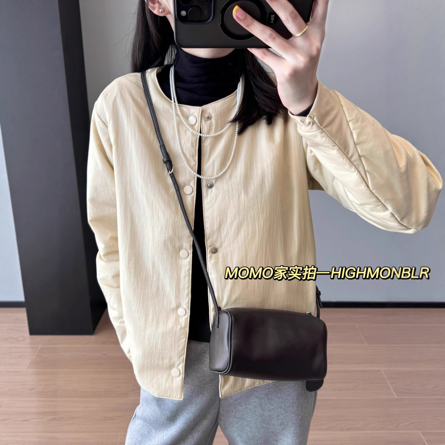 轻盈又保暖!简约圆领百搭纯色工装棉衣外套女25秋冬新款
