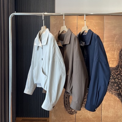 10年前合作的面料厂~英伦风早秋小个子下摆宽松挺括短款风衣女