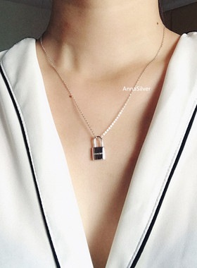 通体s925个性爱心短款冷淡风项链