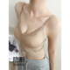 隐形不透 粉底液无痕吊带背心带胸垫女薄款 内搭外穿蕾丝美背内衣