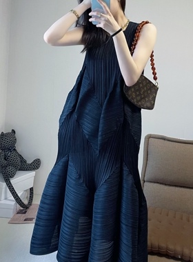 TVTV 黑森林蛋糕裙～设计感定制面料褶皱廓形连衣裙背心裙