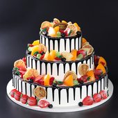 三层蛋糕模型仿真2026新款 网红水果假蛋糕塑胶橱窗摆放样品