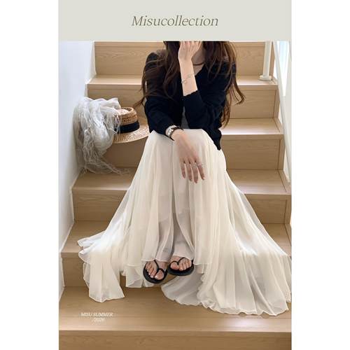 限购1件！MISU浪漫巴黎法式浪漫网纱半身裙女春季新款高腰长裙