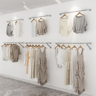店货架展示架衣服挂架童装 U型男女装 挂衣杆 店侧挂上墙壁挂式 服装