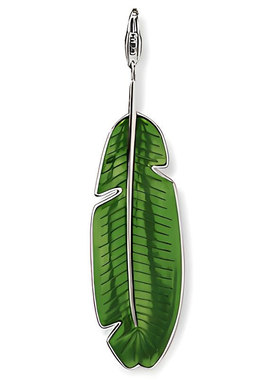 绿色搪瓷珐琅芭蕉叶吊坠挂坠个性托马斯首饰品925银坠饰转运礼物
