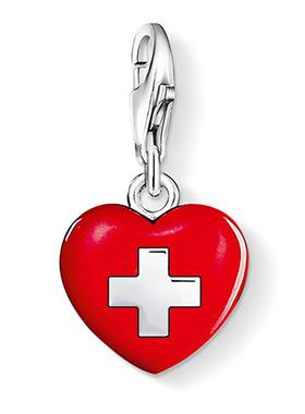 红色搪瓷滴胶滴釉瑞士立体爱心吊坠挂坠女神节礼物托马斯萨博饰品