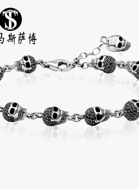 链骷髅手链925纯银托马斯萨博