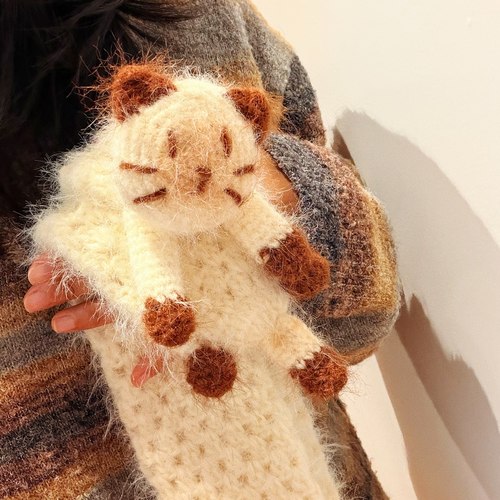 暹罗猫猫围巾手工diy钩针编织材料包成品冬保暖送男女友闺蜜礼物