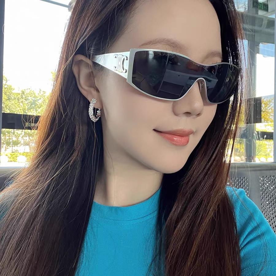 连体金属凹造型太阳镜显瘦欧美女