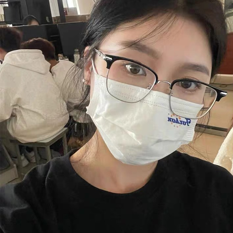 男士半框商务风平光眼镜框女