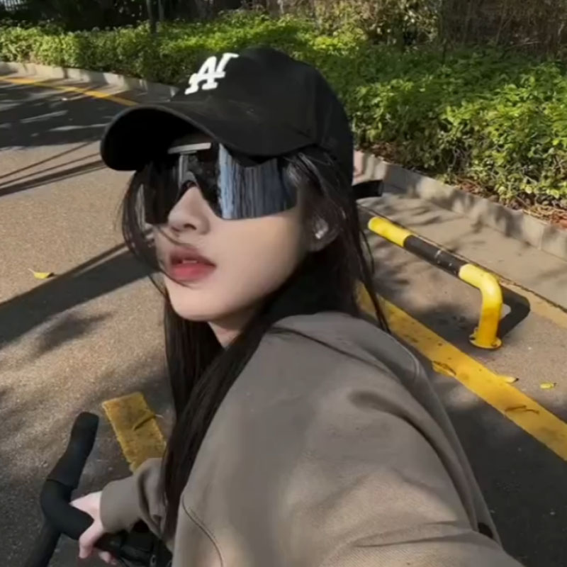 骑行户外徒步无框女连体护目墨镜