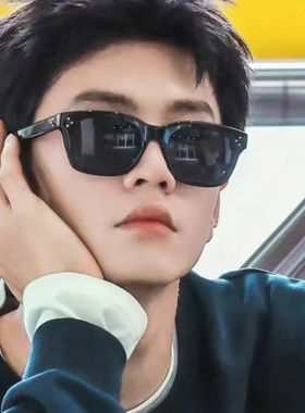 防紫外线陈哲远同款复古方形墨镜