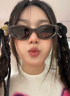 2024新款防晒猫眼小窄框潮女墨镜