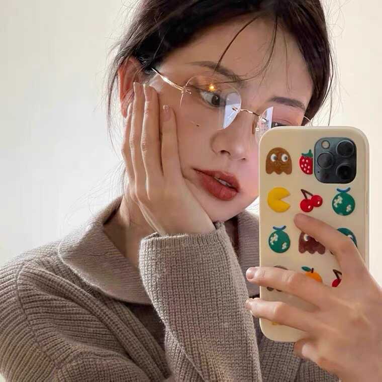 纯欲风无边框可配近视Y2K眼镜