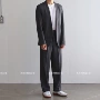 Hàn Quốc Dongdaemun mua sắm quần áo nam mới 18 mùa thu cao cấp xu hướng kinh doanh bình thường không cổ áo rộng - Suit phù hợp quần áo nam 