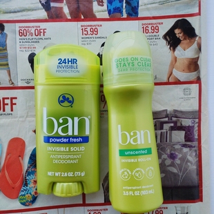 ANTIPERSPIRANT 美国 女士止汗香体膏 盼清凉无痕 DEODORANT Ban