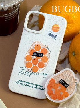 BUGBOX橘子摇摇乐原创意解压降解材质适用苹果17promax/iPhone16promax/15/14/17软壳13保护套新款气囊支架