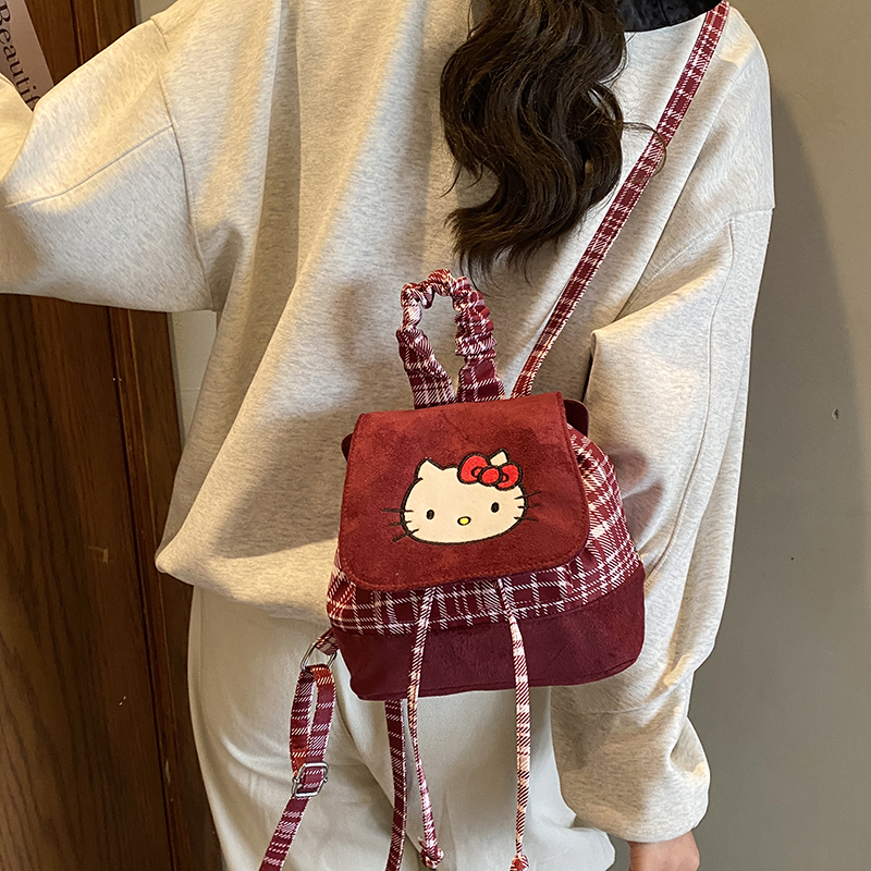 红色helokity包女款双肩包