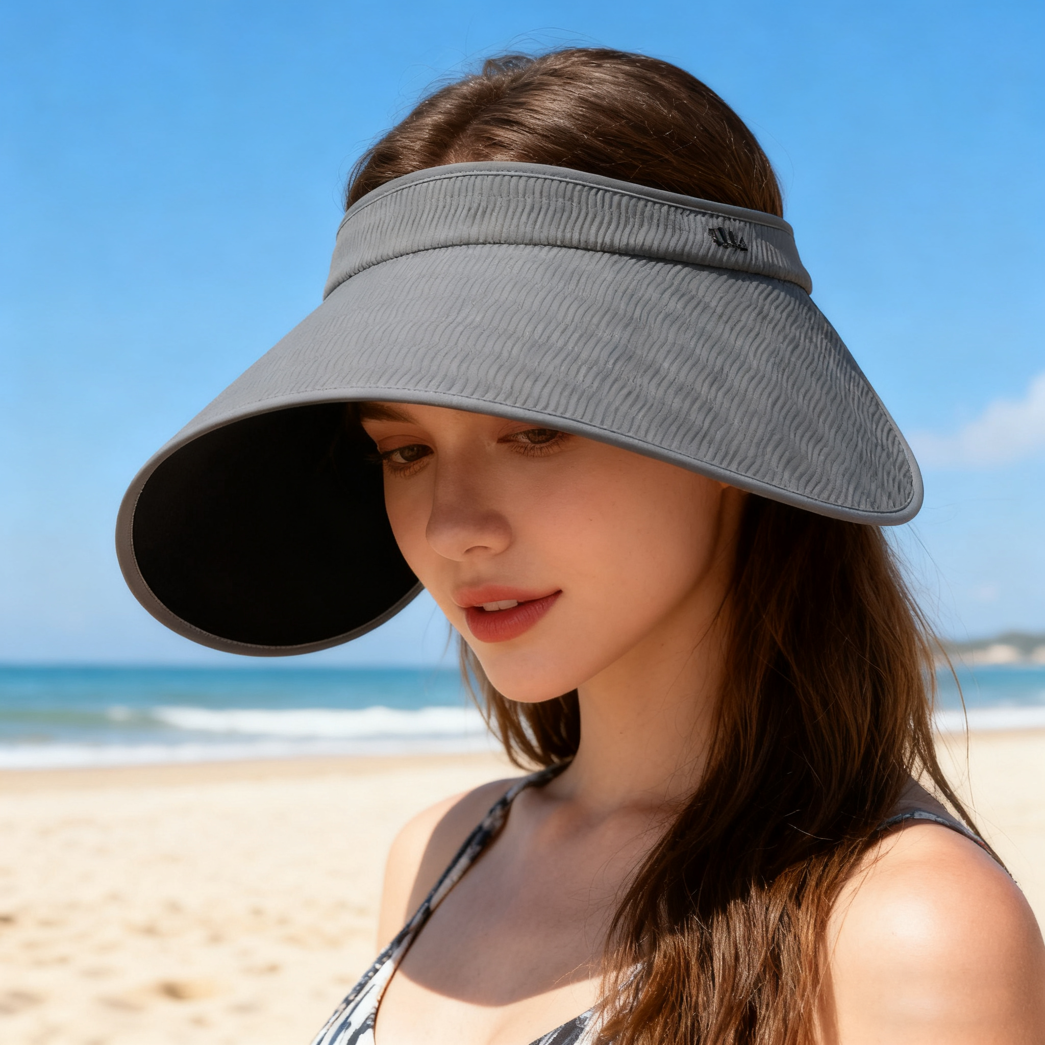 蕉下灯罩帽黑胶防晒帽全脸