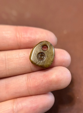 藏区回流牦牛骨咒点牌子吊坠挂坠侧挂藏传文玩配饰卡子大孔道迷你