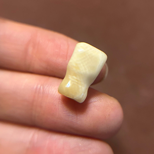 9mm藏式猛犸牙三通一体式小尺寸大孔道一物一图藏区回流藏传配饰