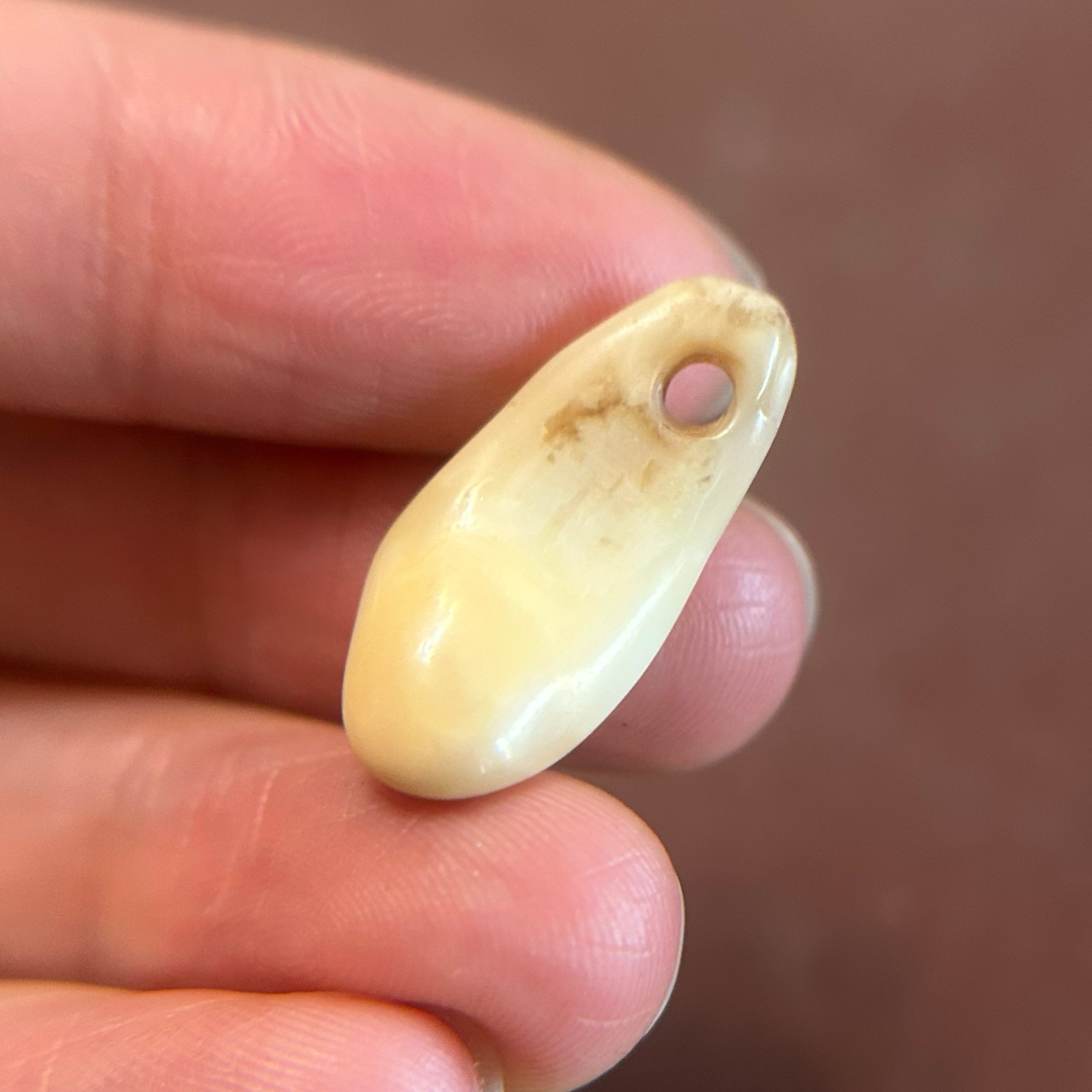 天然鹿牙卡子藏传文玩小元素手串佛珠配饰珠子吊坠白色牙黄色包浆