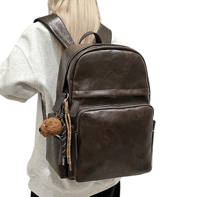 港风复古男通勤双肩包2026新款简约百搭学院风书包防水旅行背包女