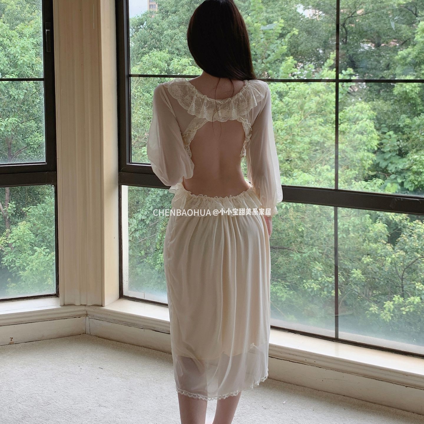 性感独特氛围感美背睡裙女图片