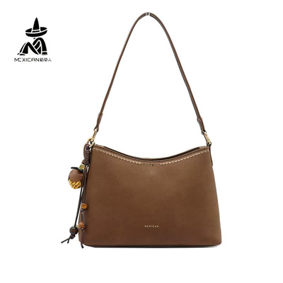 稻草人女包2025冬季新款专柜同款正品时尚复古小花挂件腋下托特包