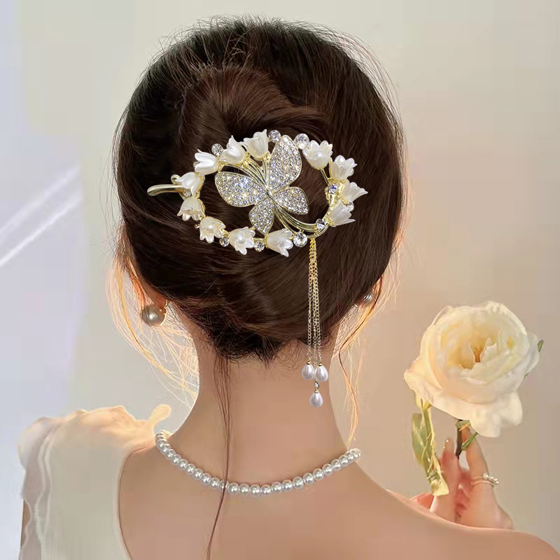 扣夹合金甜美水钻一字扣新款