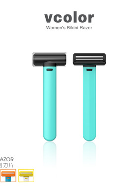 vcolor威乐剃刀三层可更换头剃须毛刀便携式2023新款男女用1支装