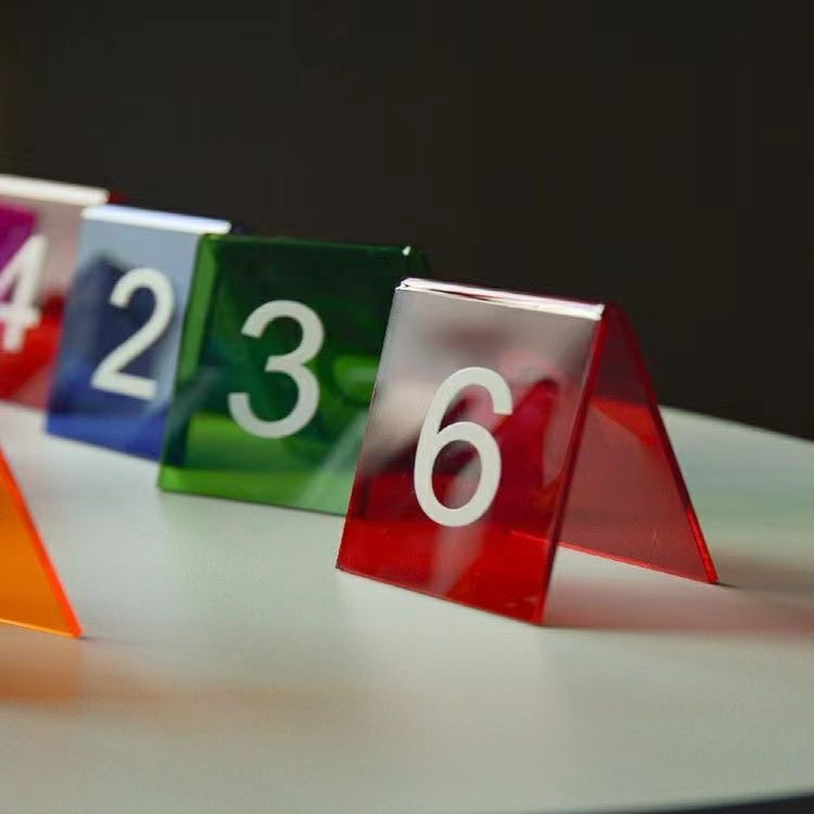 彩色亚克力桌号牌桌面号码桌牌号餐牌座位牌立牌序号数字UV叫号牌