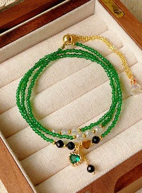 绿尖晶 金绿砂石 金砂石 蓝绿色金砂石 切面三圈   手串手链新款