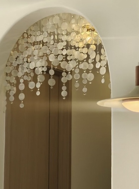 浪漫贝壳帘隔断门帘氛围感阳台挂帘珠帘玄关ins免打孔装饰帘子diy