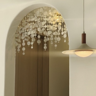 浪漫贝壳帘隔断门帘氛围感阳台挂帘珠帘玄关ins免打孔装饰帘子diy