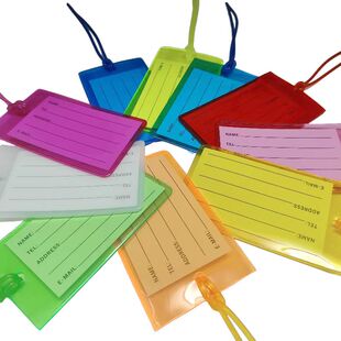 热销彩色行李牌卡套透明彩色行李牌插卡式 行李牌