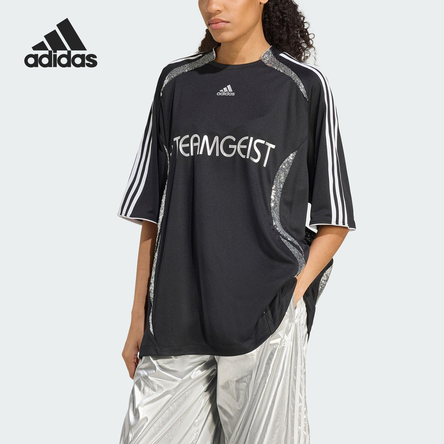 Adidas/阿迪达斯正品2025夏季款女士训练宽松足球运动短袖KE9792