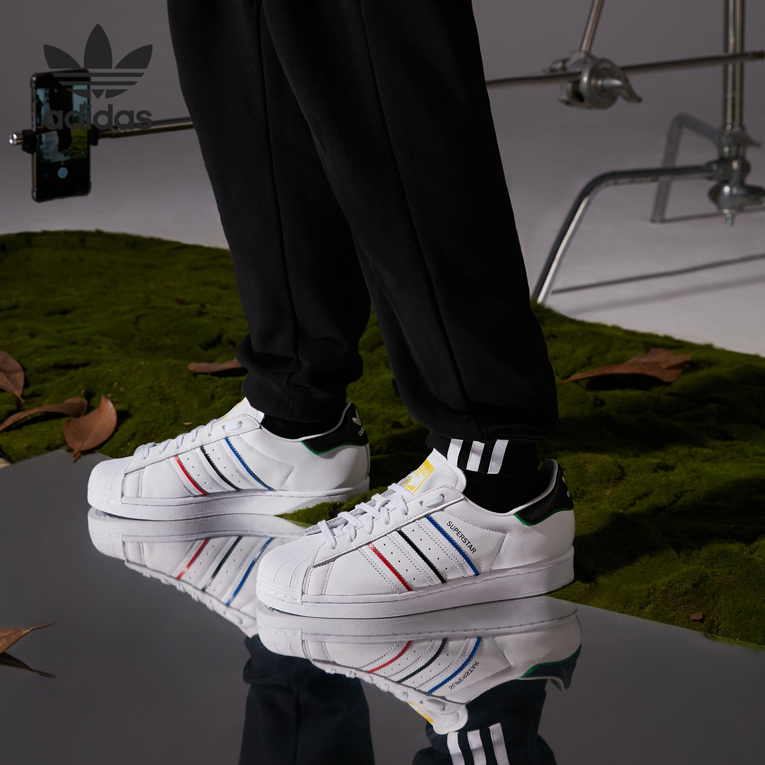 阿迪达斯男女贝壳头休闲板鞋