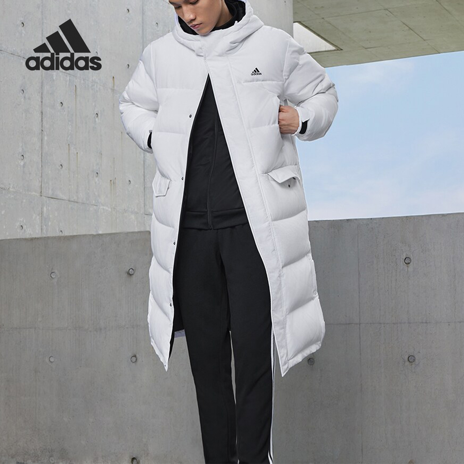 Adidas/阿迪达斯官方正品冬季新款男士长款保暖休闲羽绒服IV7559