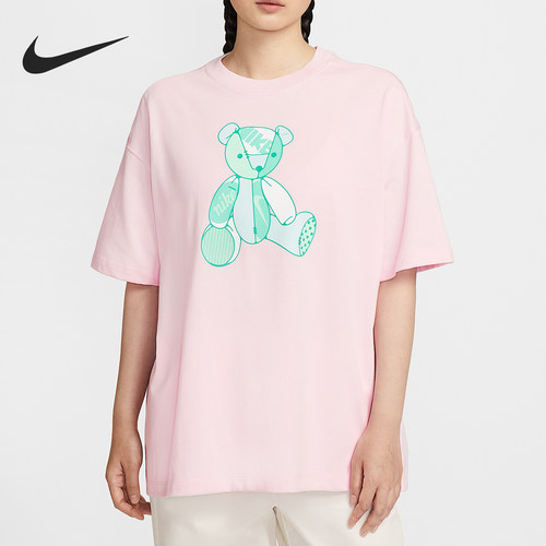 Nike/耐克正品2025女士时尚针织休闲印花透气宽松短袖IM3380-663