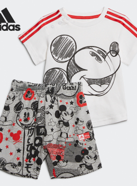 Adidas/阿迪达斯正品 DY MM SUM 小童短袖休闲运动套装GD3724