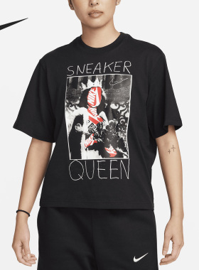 Nike/耐克正品夏季运动女子休闲圆领印花透气短袖FD2532-010