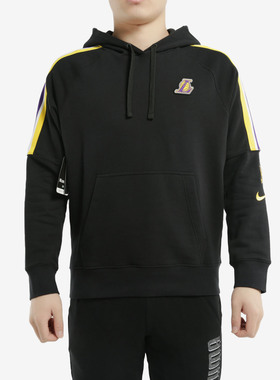 Nike/耐克正品当季新款男子湖人队篮球运动连帽卫衣套头衫CJ7133
