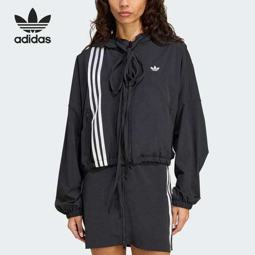Adidas/阿迪达斯正品三叶草女士梭织运动连帽潮流夹克外套JX2698