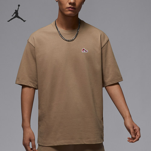 Nike/耐克正品JORDAN男士厚实刺绣针织休闲经典短袖HJ2327-240