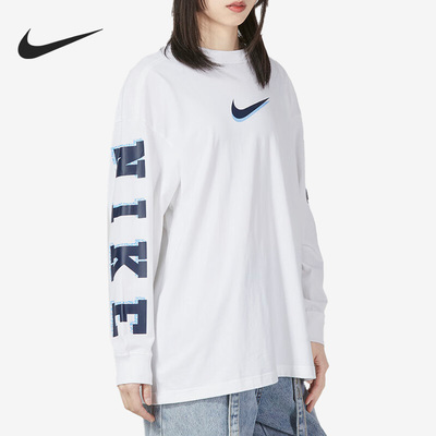 Nike/耐克正品2023春季女子休闲印花套头长袖T恤DX7925-100