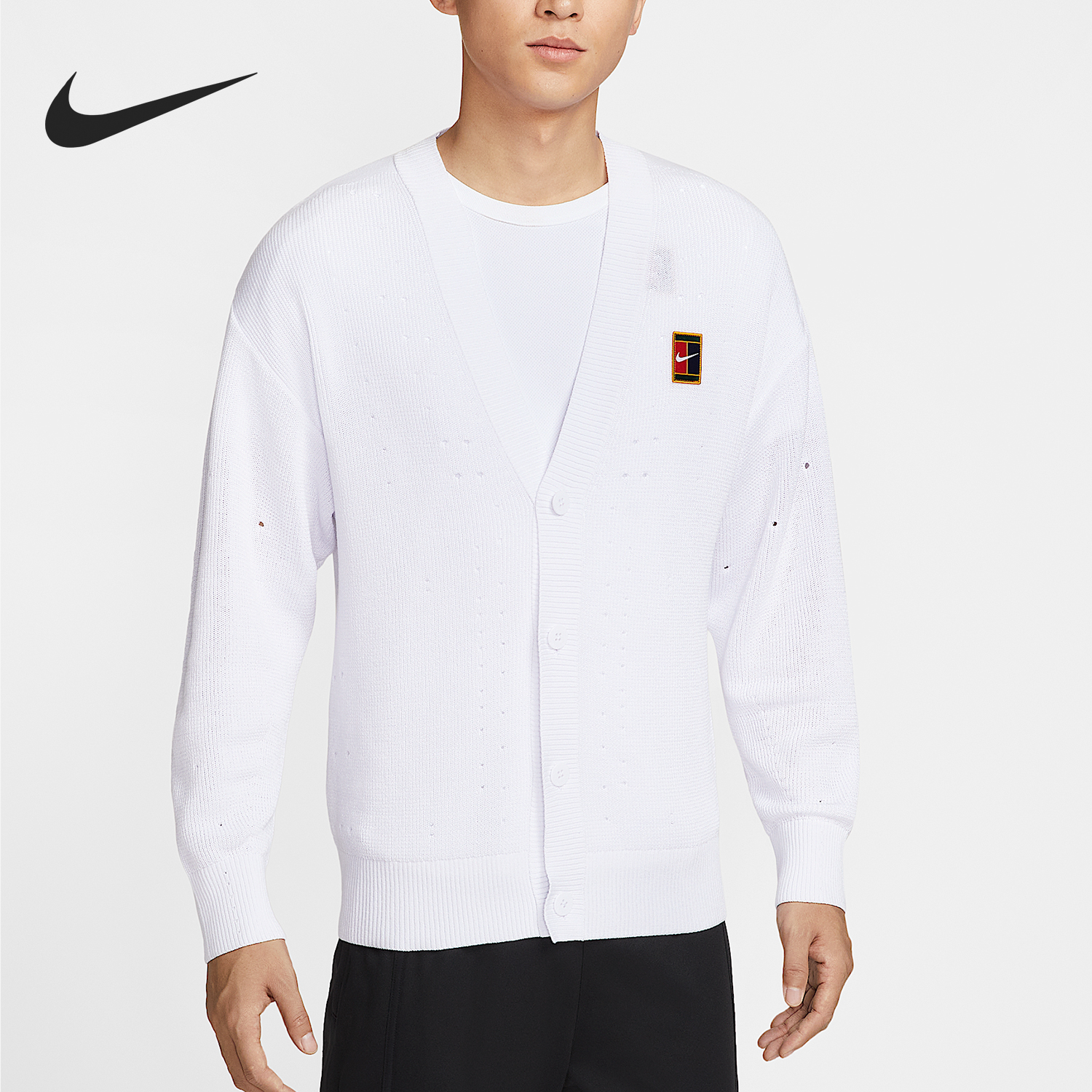 Nike/耐克正品Court Slam男士简约针织透气运动开衫IB7754-100