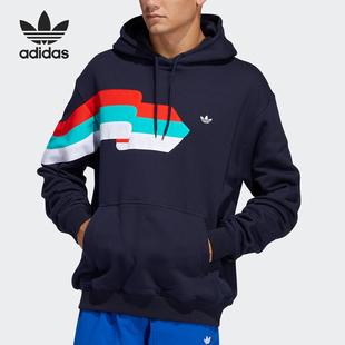 Adidas/阿迪达斯正品男款字母印花连帽长袖美式卫衣FM1518
