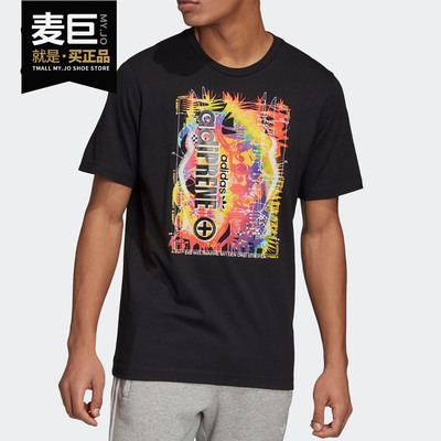 阿迪达斯男子印花运动短袖T恤