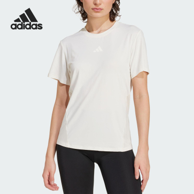 Adidas/阿迪达斯正品2025夏季款女士经典健身运动训练T恤JZ6282